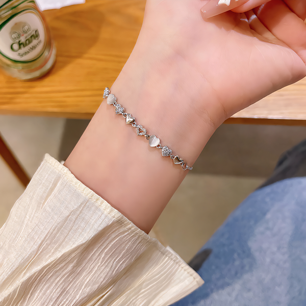 Moon-stone Heart Bracelet