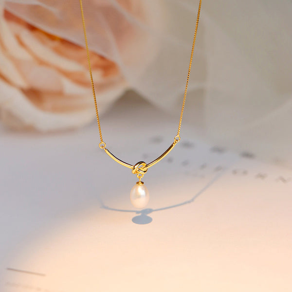 Timeless Knot & Pearl Necklace
